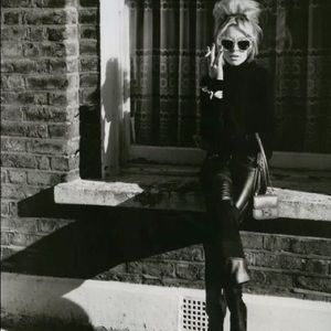 Leather Bootcut Pants